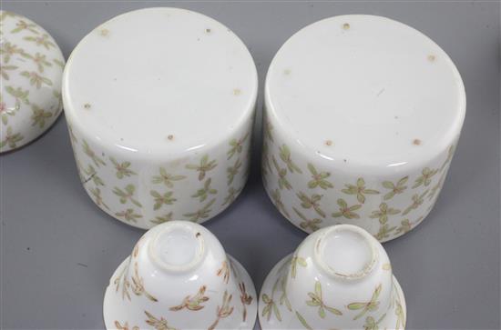 A pair of Chinese covered wine warmers and cups, late 19th century, height 9.5cm